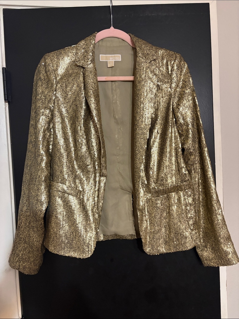 Michael Kors Gold Sequin Blazer Jacket size 4